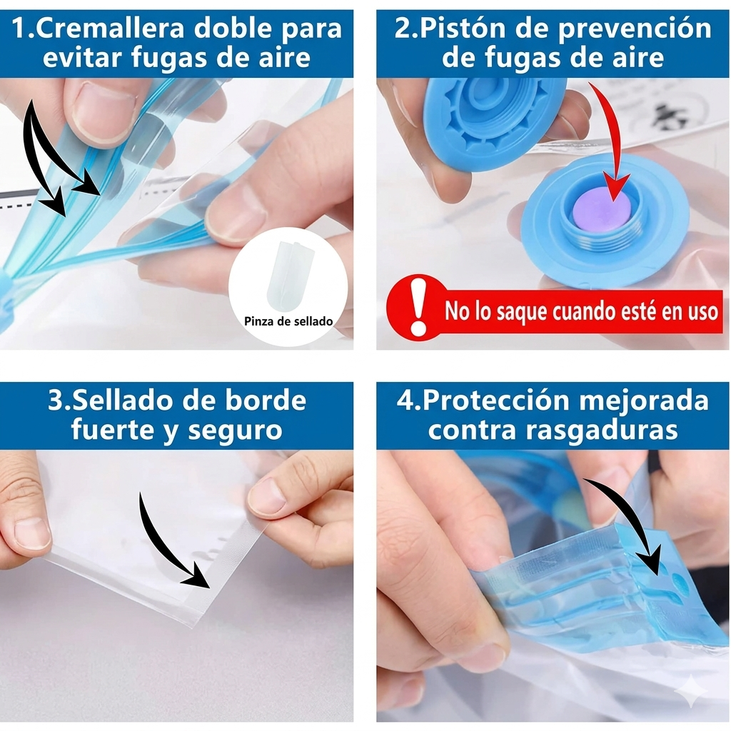 Duplica el espacio de tu maleta sin dejar nada por fuera - bolsa al vacio almacenamiento X5 + Bomba