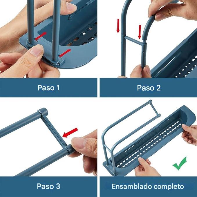 Organiza tu Fregadero al Instante: El Estante Telescópico que Transforma tu Cocina