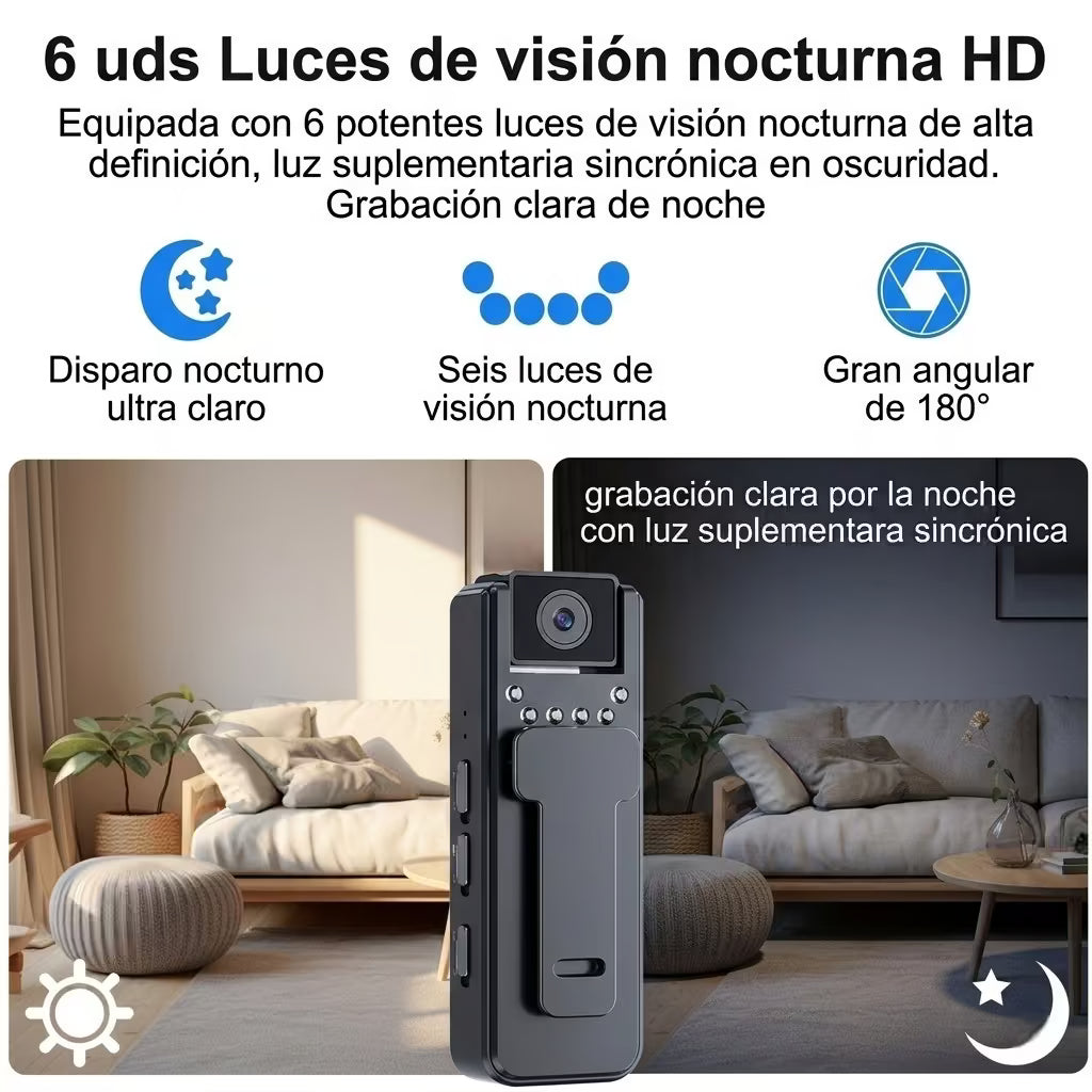 Cámara Mini Body Cam Pro 1080P: Tu seguridad y mejores momentos grabados en HD