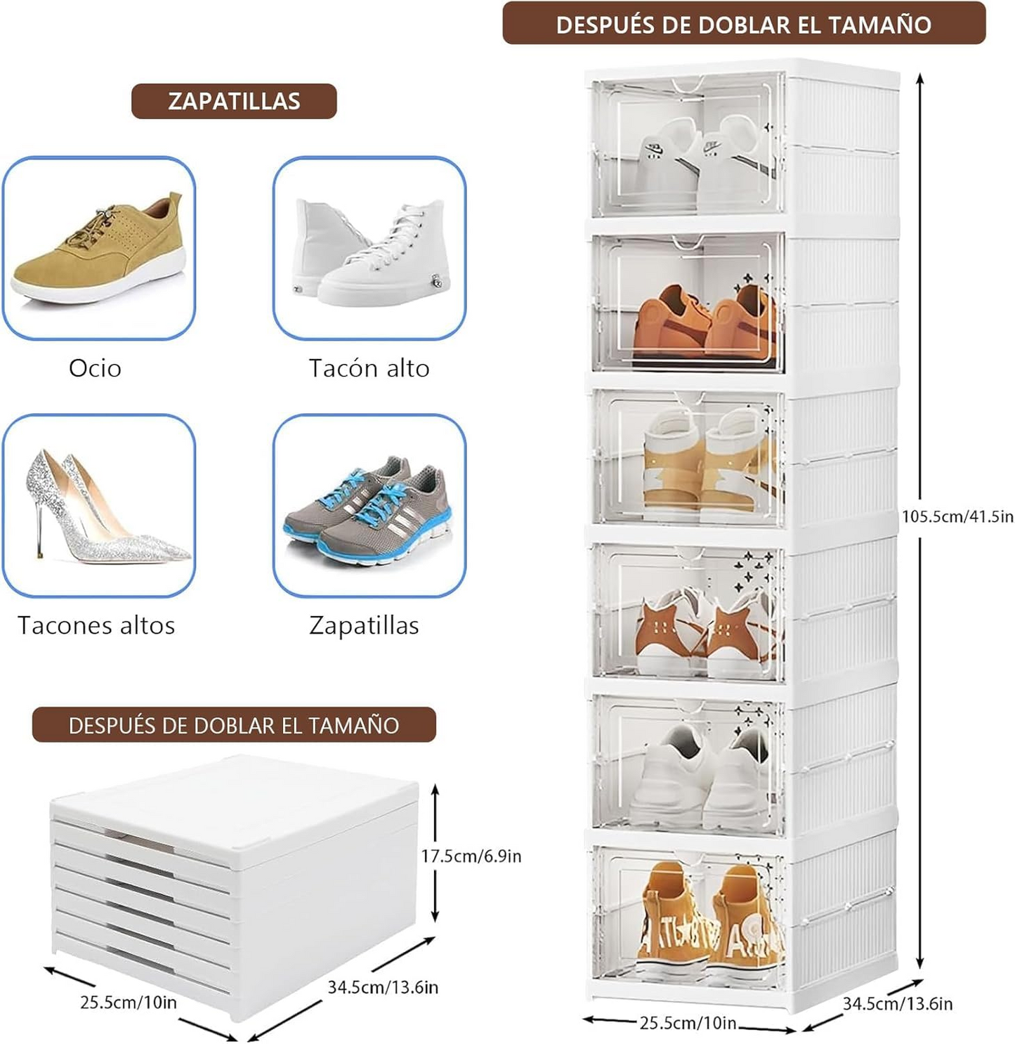 Organizador de Zapatos Plegable De 6 niveles – Más Orden, Más Espacio y Cero Estrés en tu Clóset