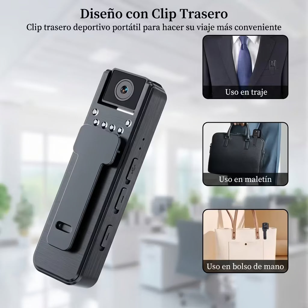 Cámara Mini Body Cam Pro 1080P: Tu seguridad y mejores momentos grabados en HD