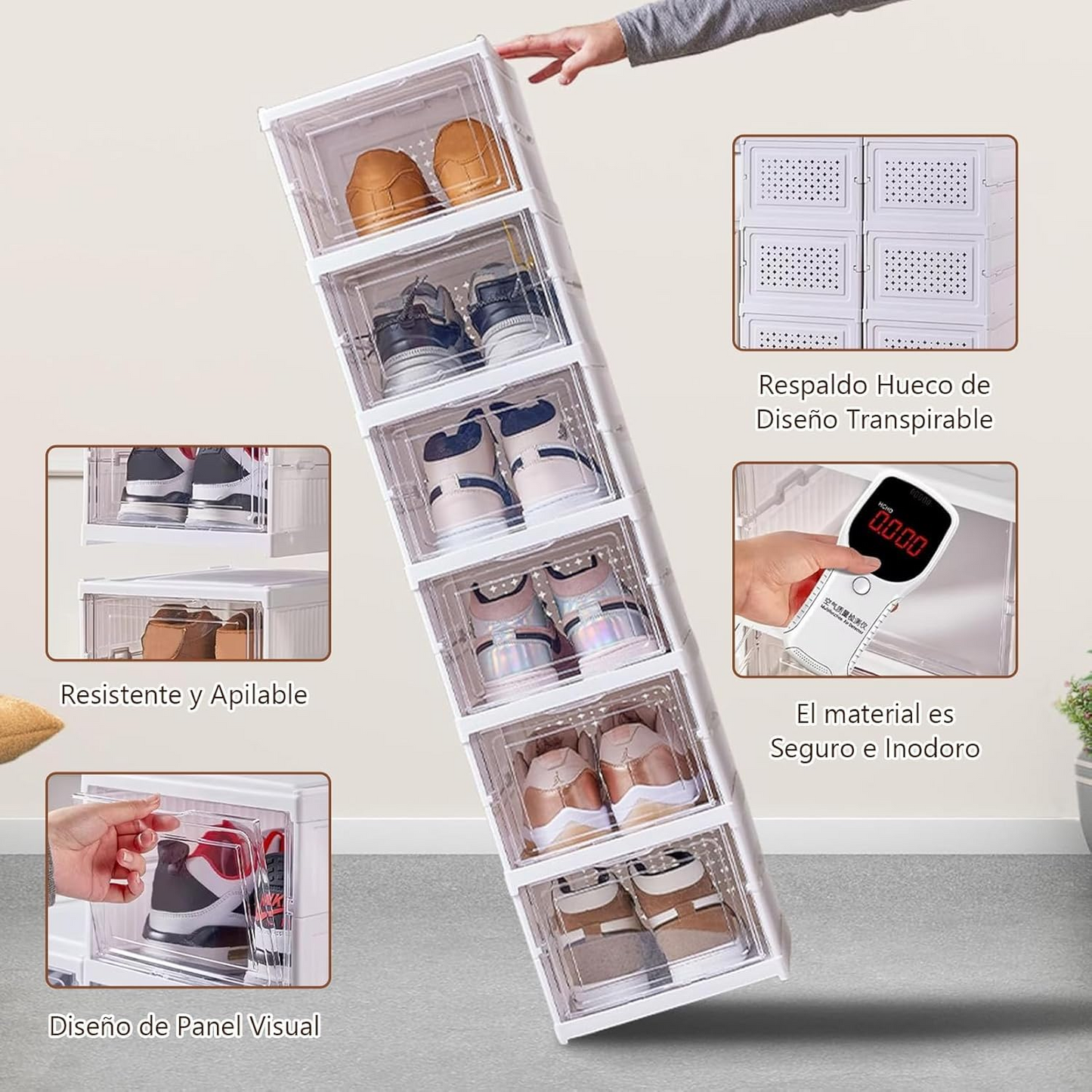Organizador de Zapatos Plegable De 6 niveles – Más Orden, Más Espacio y Cero Estrés en tu Clóset